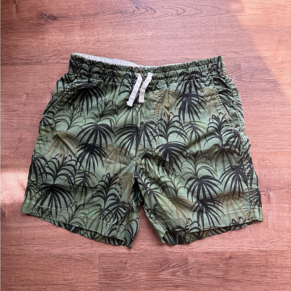 J.Crew Men's Green Palm-Print Swim Shorts